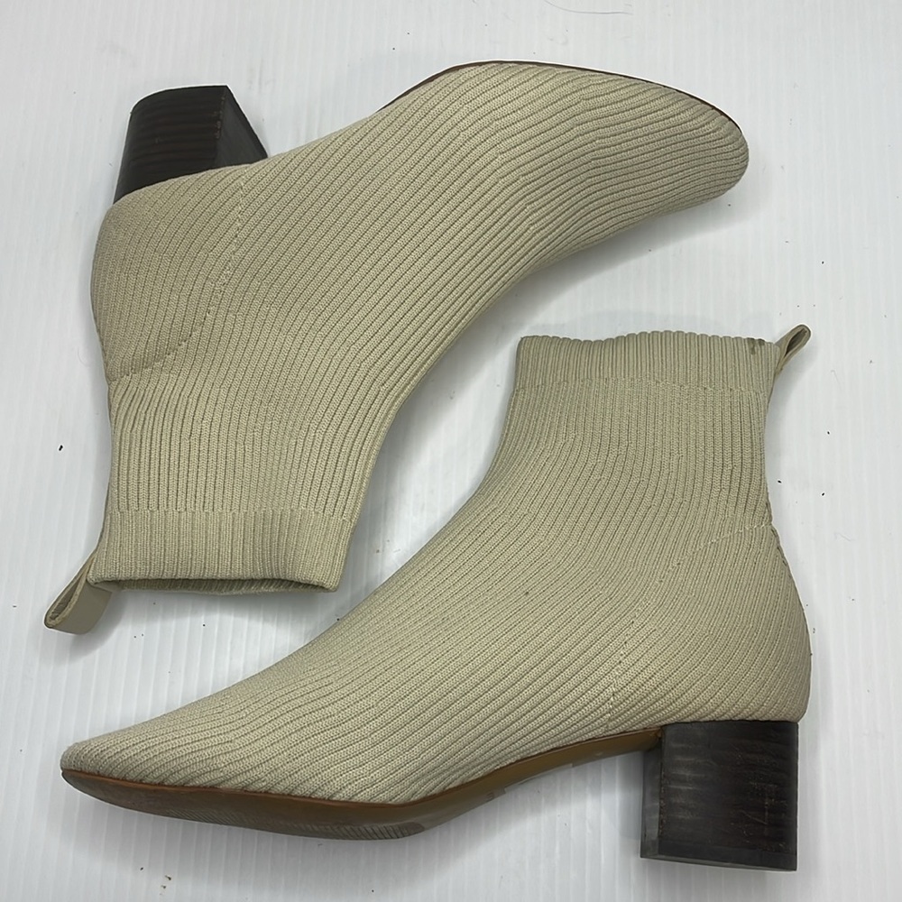 Everlane The Glove Boots Size 7.5 Bone Cream Stacked Heel - Picture 10 of 14